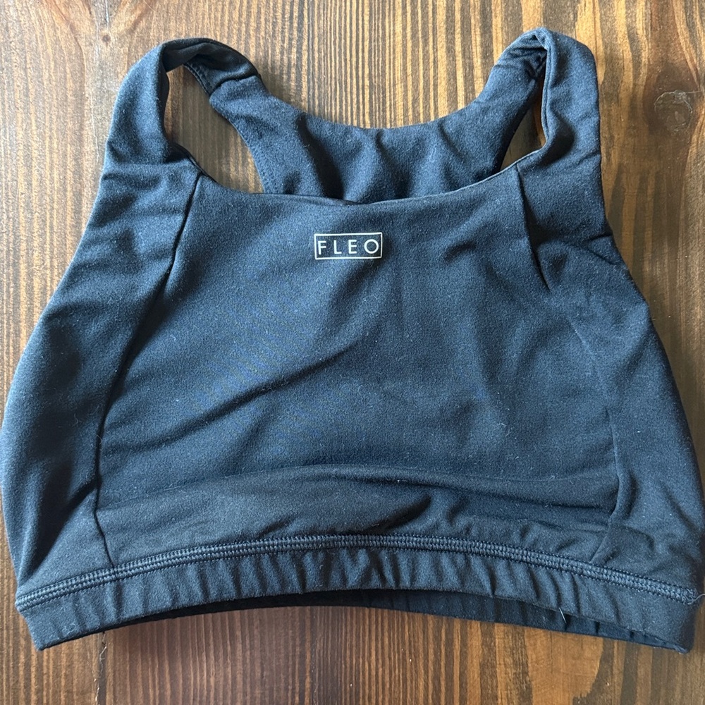 Fleo Midnight Black Sports Bra- Medium